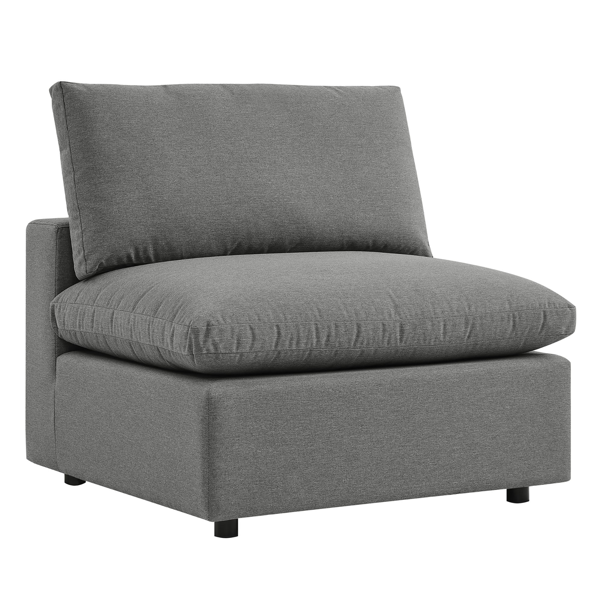 Commix 5-Piece Outdoor Patio Sectional Sofa - Charcoal (2 Armless Chairs, 3 Corner Chairs)