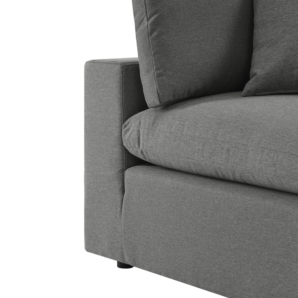 Commix 5-Piece Outdoor Patio Sectional Sofa - Charcoal (2 Armless Chairs, 3 Corner Chairs)