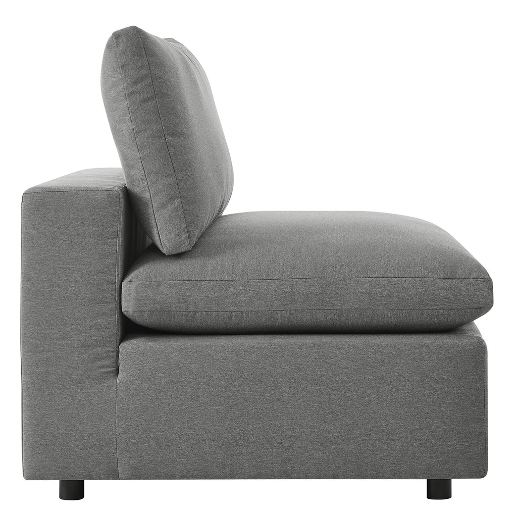 Commix 5-Piece Outdoor Patio Sectional Sofa - Charcoal (2 Armless Chairs, 3 Corner Chairs)