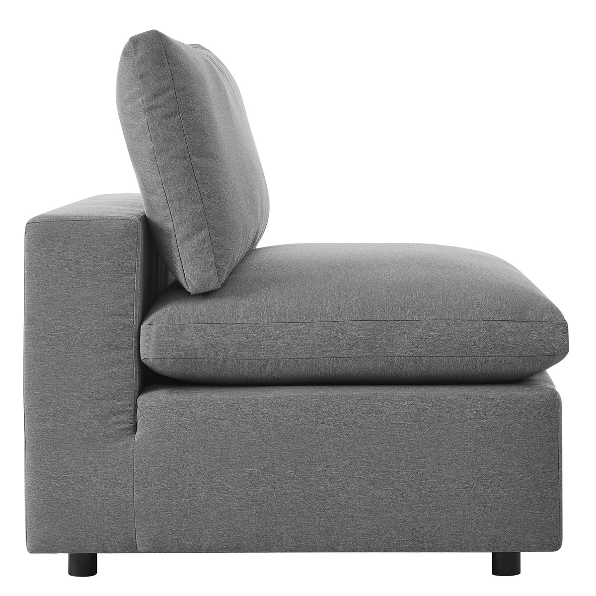 Commix 5-Piece Outdoor Patio Sectional Sofa - Charcoal (2 Armless Chairs, 3 Corner Chairs)