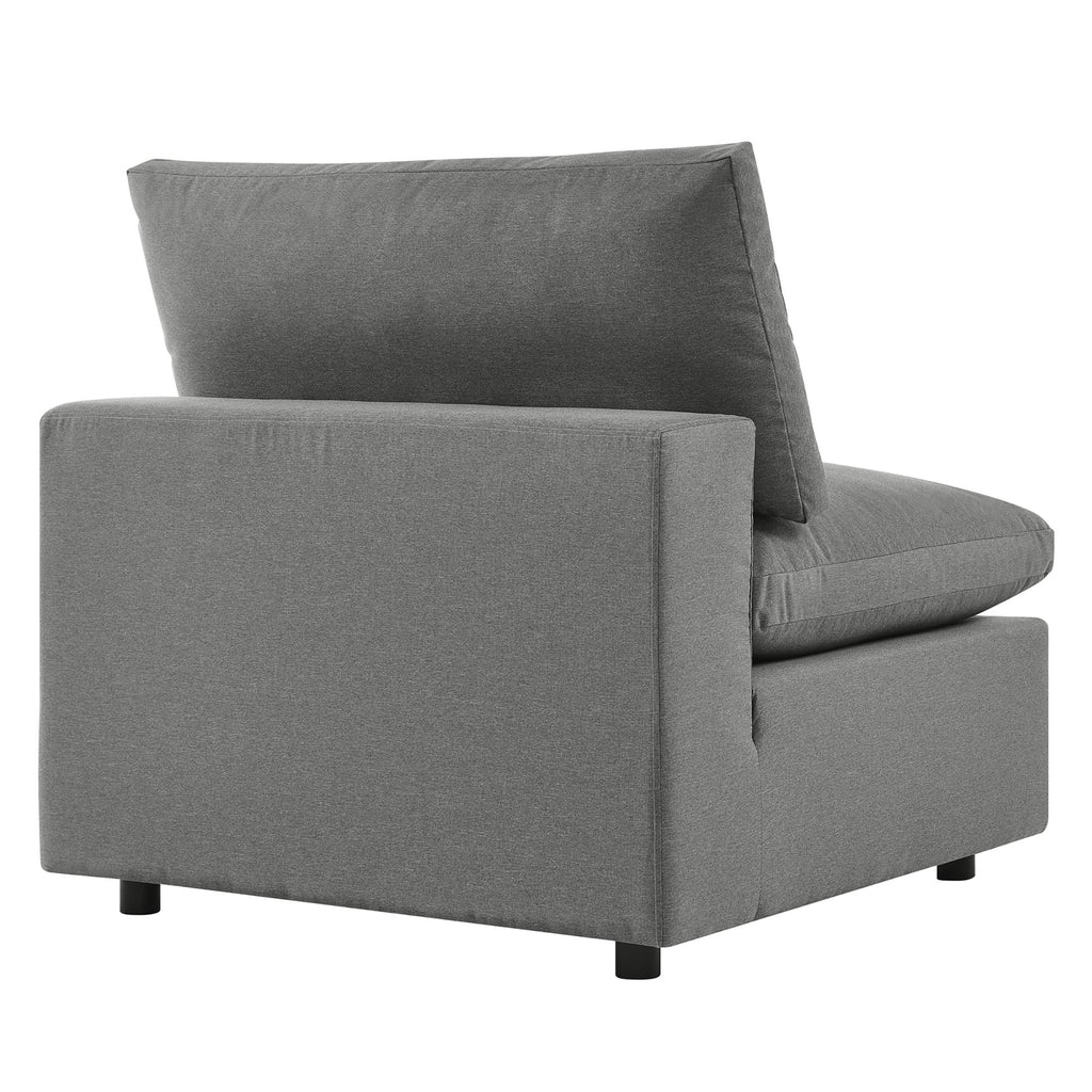 Commix 5-Piece Outdoor Patio Sectional Sofa - Charcoal (2 Armless Chairs, 3 Corner Chairs)