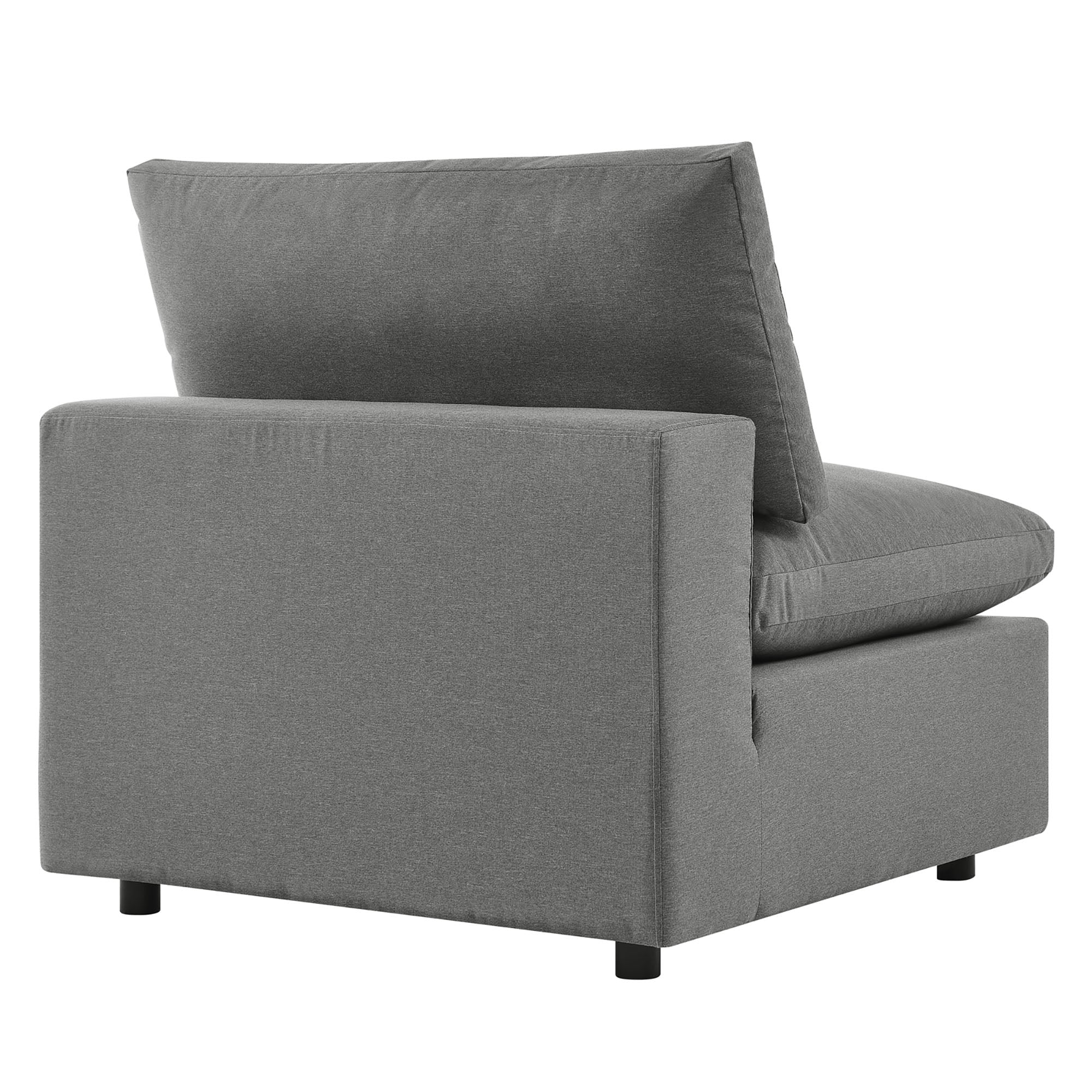 Commix 5-Piece Outdoor Patio Sectional Sofa - Charcoal (2 Armless Chairs, 3 Corner Chairs)