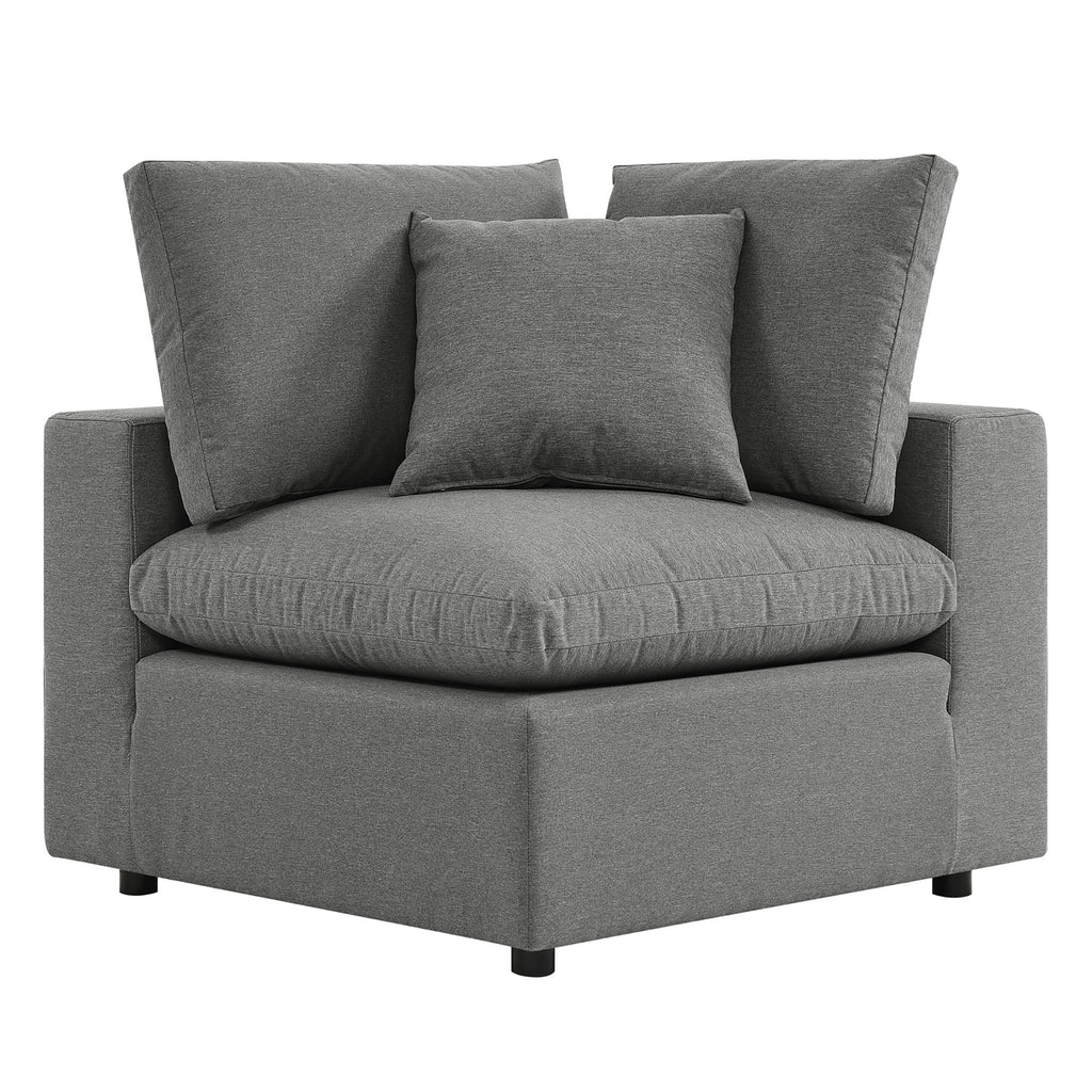 Commix 5-Piece Outdoor Patio Sectional Sofa - Charcoal (2 Armless Chairs, 3 Corner Chairs)
