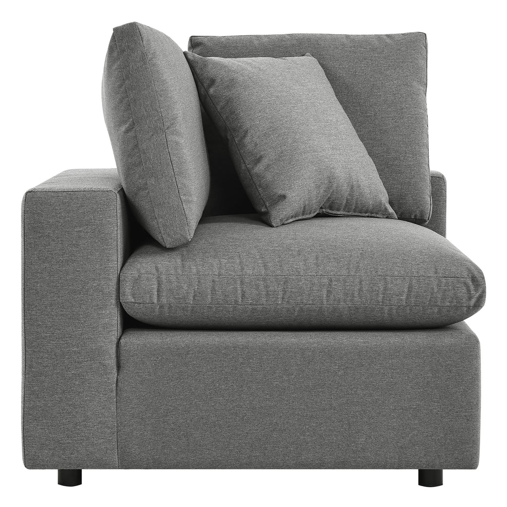 Commix 5-Piece Outdoor Patio Sectional Sofa - Charcoal (2 Armless Chairs, 3 Corner Chairs)