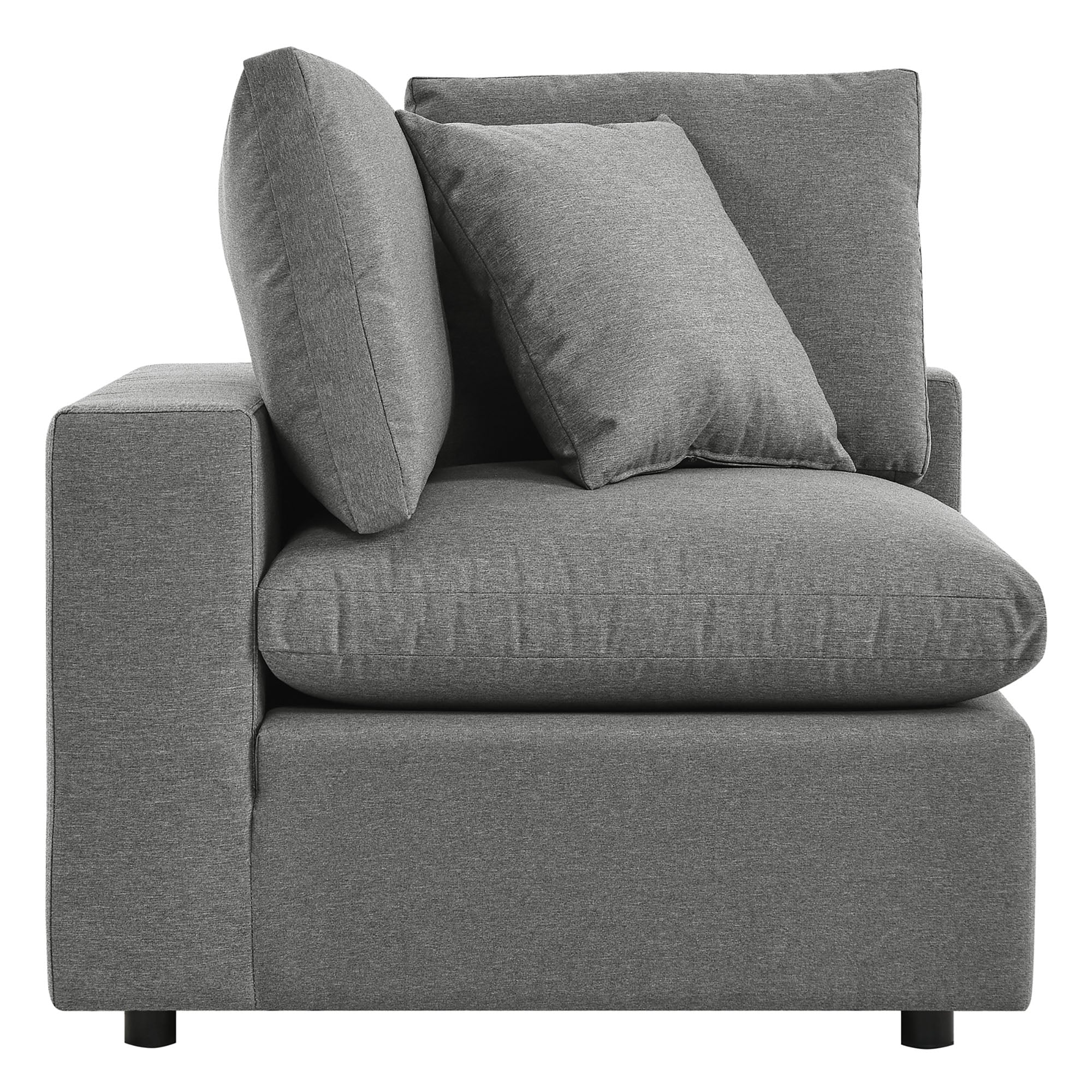 Commix 5-Piece Outdoor Patio Sectional Sofa - Charcoal (2 Armless Chairs, 3 Corner Chairs)