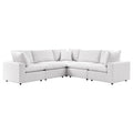 Commix 5-Piece Outdoor Patio Sectional Sofa - White (2 Armless Chairs, 3 Corner Chairs)