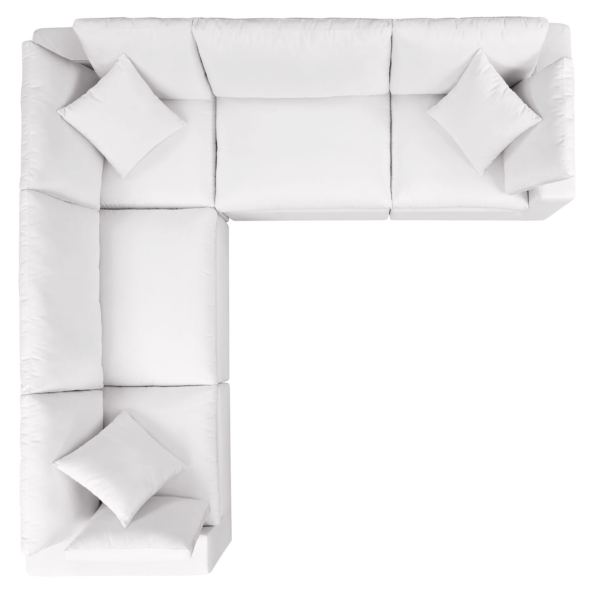 Commix 5-Piece Outdoor Patio Sectional Sofa - White (2 Armless Chairs, 3 Corner Chairs)