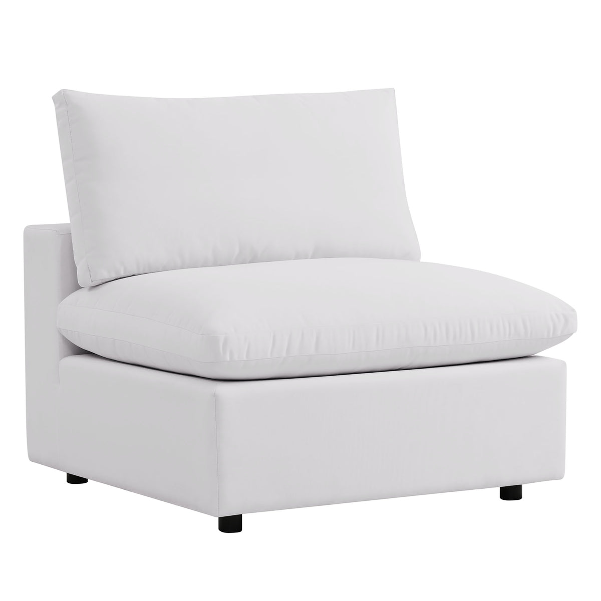 Commix 5-Piece Outdoor Patio Sectional Sofa - White (2 Armless Chairs, 3 Corner Chairs)