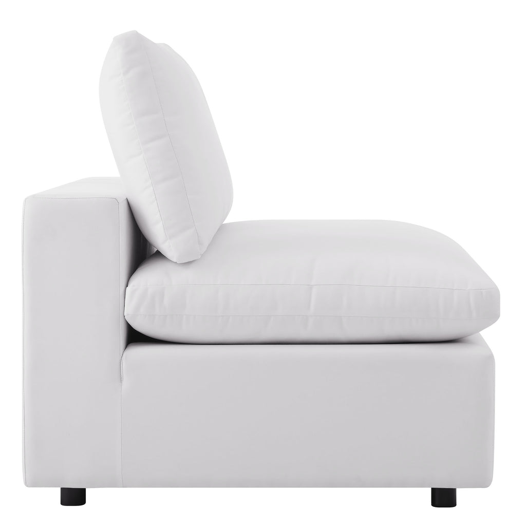 Commix 5-Piece Outdoor Patio Sectional Sofa - White (2 Armless Chairs, 3 Corner Chairs)