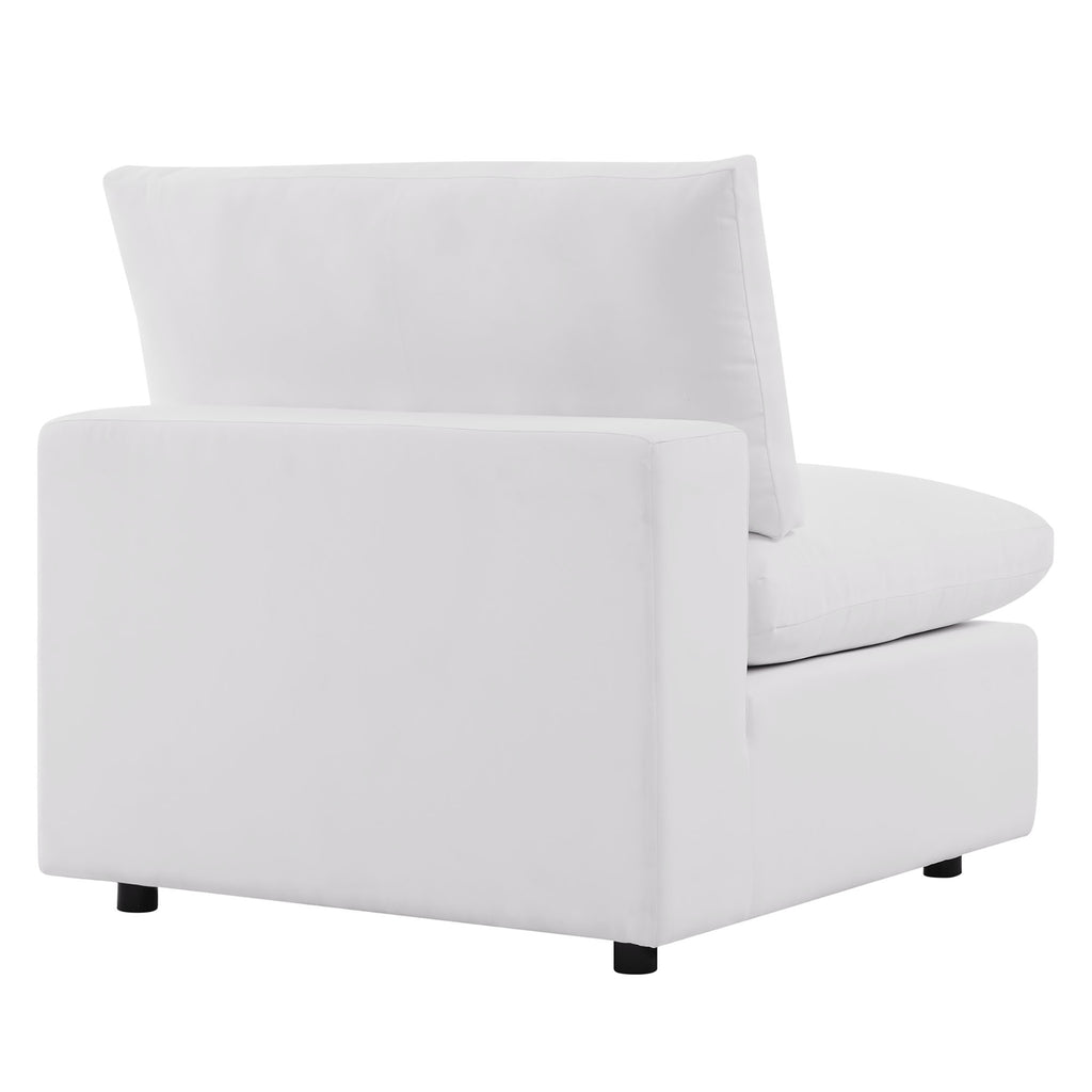 Commix 5-Piece Outdoor Patio Sectional Sofa - White (2 Armless Chairs, 3 Corner Chairs)