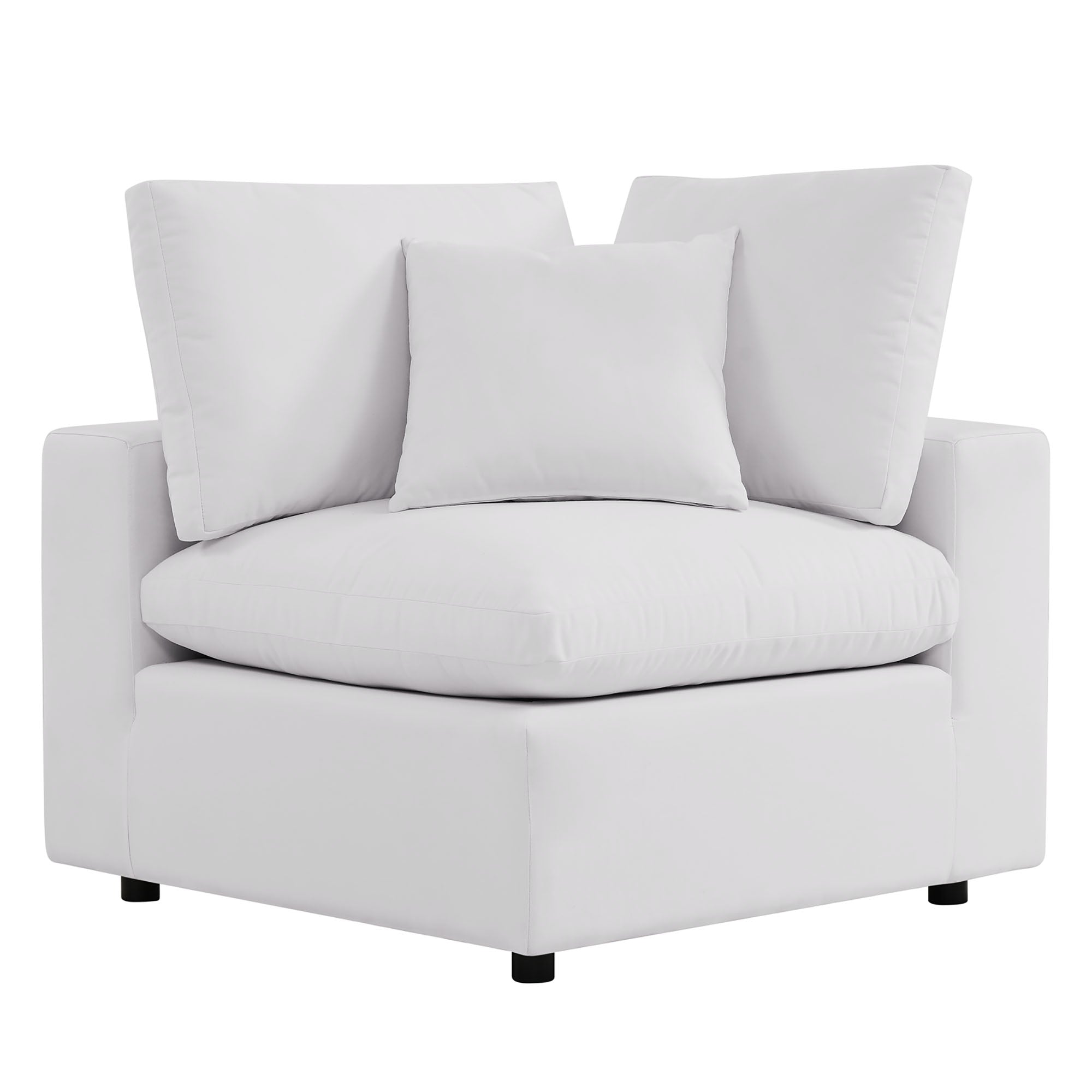 Commix 5-Piece Outdoor Patio Sectional Sofa - White (2 Armless Chairs, 3 Corner Chairs)