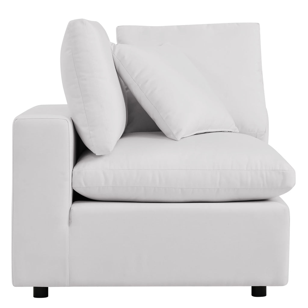 Commix 5-Piece Outdoor Patio Sectional Sofa - White (2 Armless Chairs, 3 Corner Chairs)