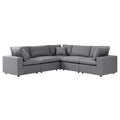 Commix 5-Piece Sunbrella Outdoor Patio Sectional Sofa - Gray (2 Armless Chairs, 3 Corner Chairs)