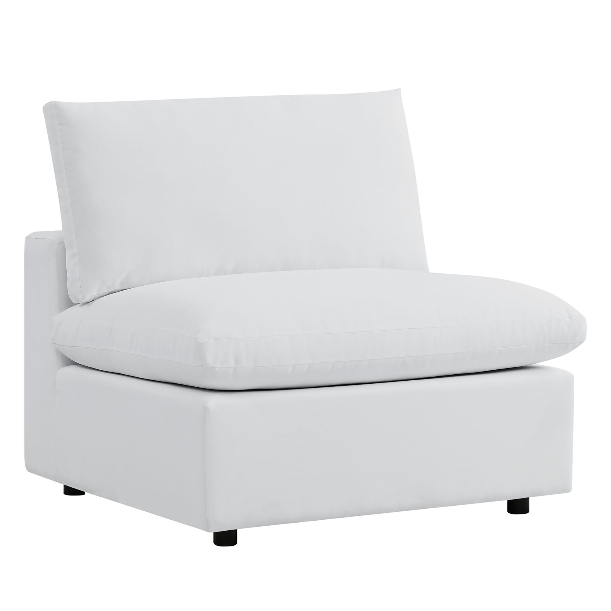 Commix 5-Piece Sunbrella Outdoor Patio Sectional Sofa - White (2 Armless Chairs, 3 Corner Chairs)