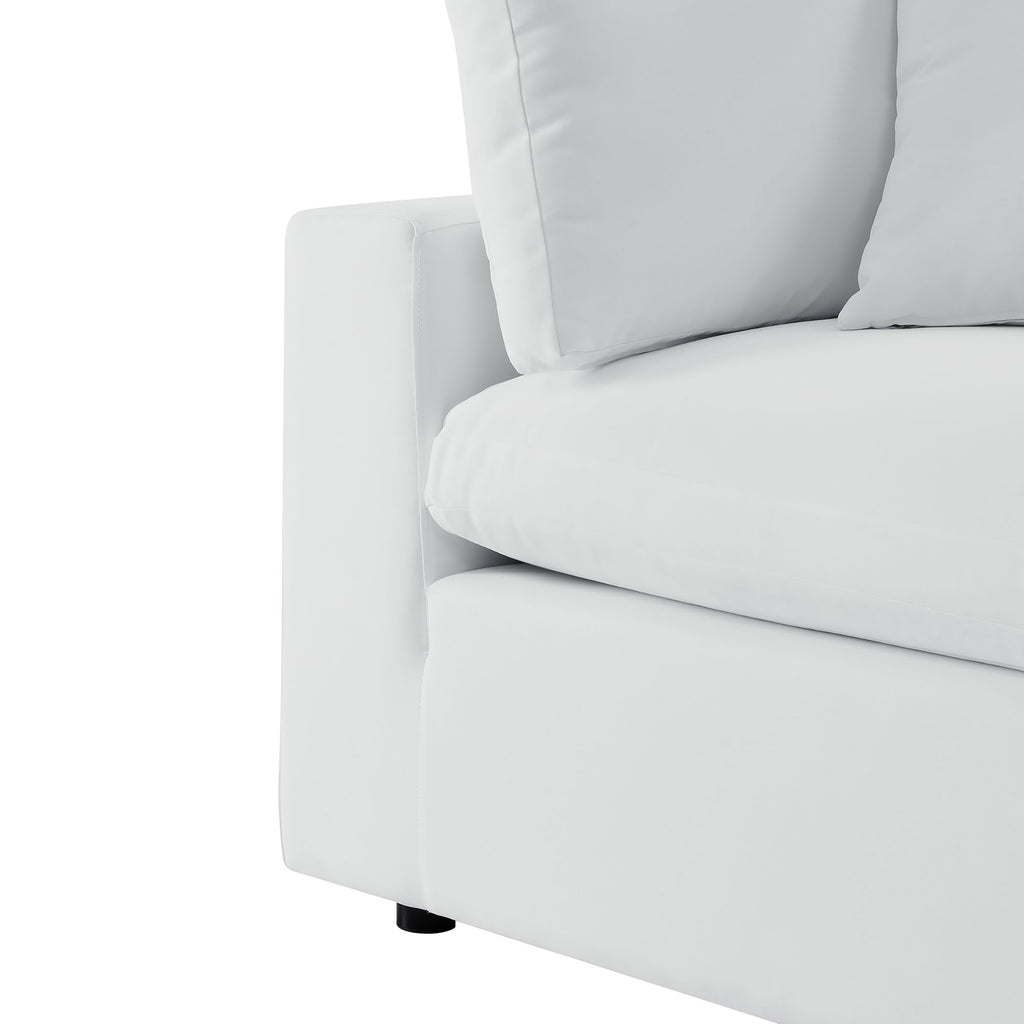 Commix 5-Piece Sunbrella Outdoor Patio Sectional Sofa - White (2 Armless Chairs, 3 Corner Chairs)