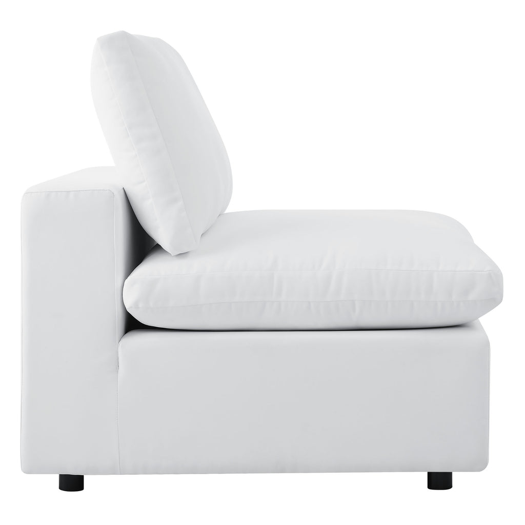 Commix 5-Piece Sunbrella Outdoor Patio Sectional Sofa - White (2 Armless Chairs, 3 Corner Chairs)