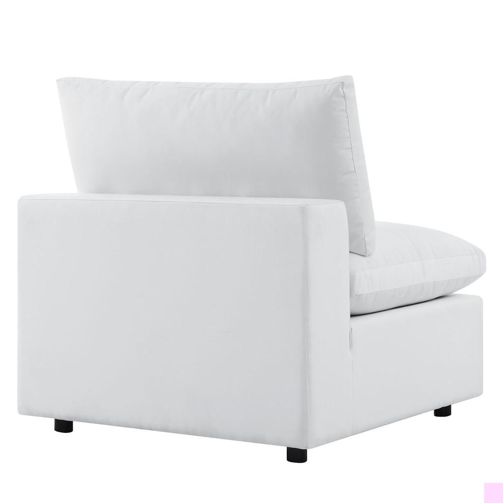 Commix 5-Piece Sunbrella Outdoor Patio Sectional Sofa - White (2 Armless Chairs, 3 Corner Chairs)