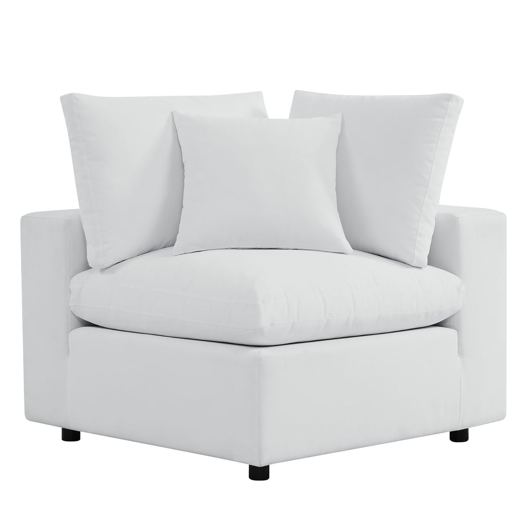 Commix 5-Piece Sunbrella Outdoor Patio Sectional Sofa - White (2 Armless Chairs, 3 Corner Chairs)