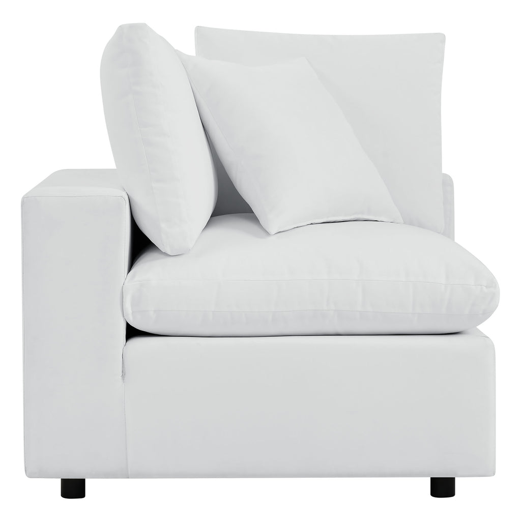 Commix 5-Piece Sunbrella Outdoor Patio Sectional Sofa - White (2 Armless Chairs, 3 Corner Chairs)