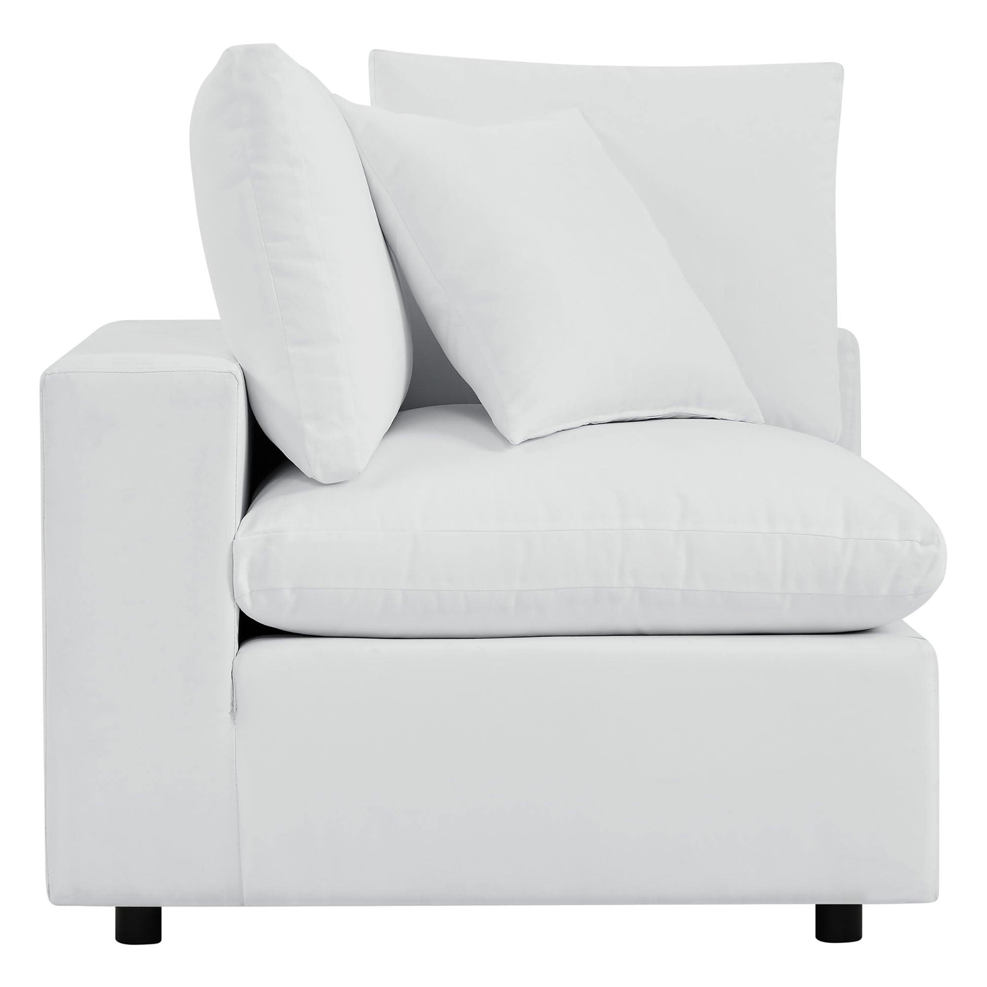 Commix 5-Piece Sunbrella Outdoor Patio Sectional Sofa - White (2 Armless Chairs, 3 Corner Chairs)