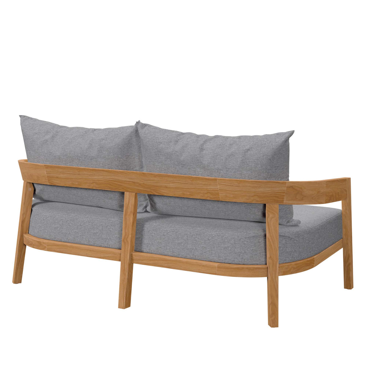 Brisbane Teak Wood Outdoor Patio Loveseat - Natural Gray