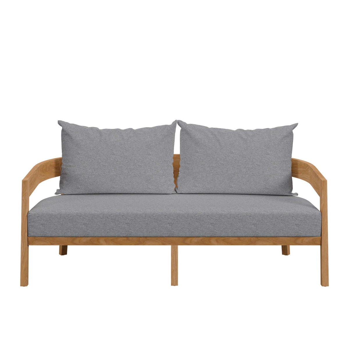 Brisbane Teak Wood Outdoor Patio Loveseat - Natural Gray