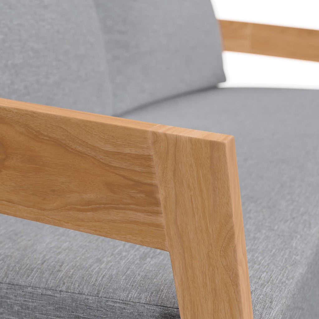 Brisbane Teak Wood Outdoor Patio Loveseat - Natural Gray