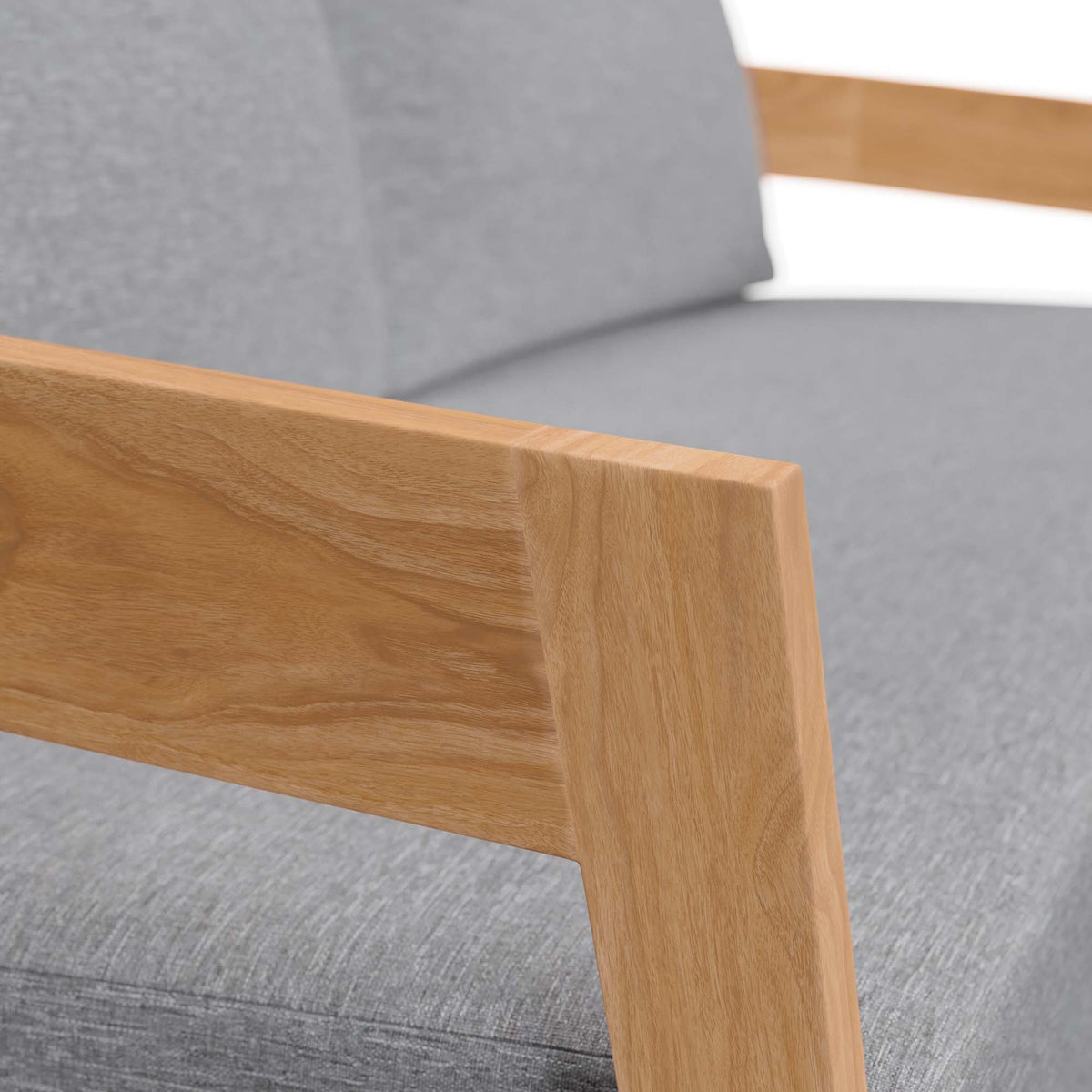 Brisbane Teak Wood Outdoor Patio Loveseat - Natural Gray