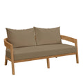 Brisbane Teak Wood Outdoor Patio Loveseat - Natural Light Brown