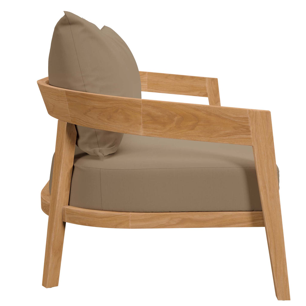 Brisbane Teak Wood Outdoor Patio Loveseat - Natural Light Brown