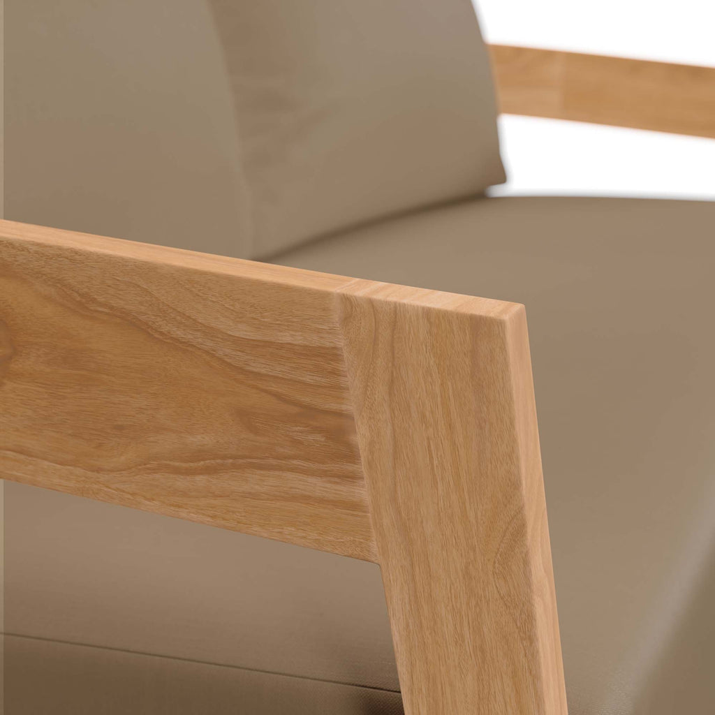 Brisbane Teak Wood Outdoor Patio Loveseat - Natural Light Brown