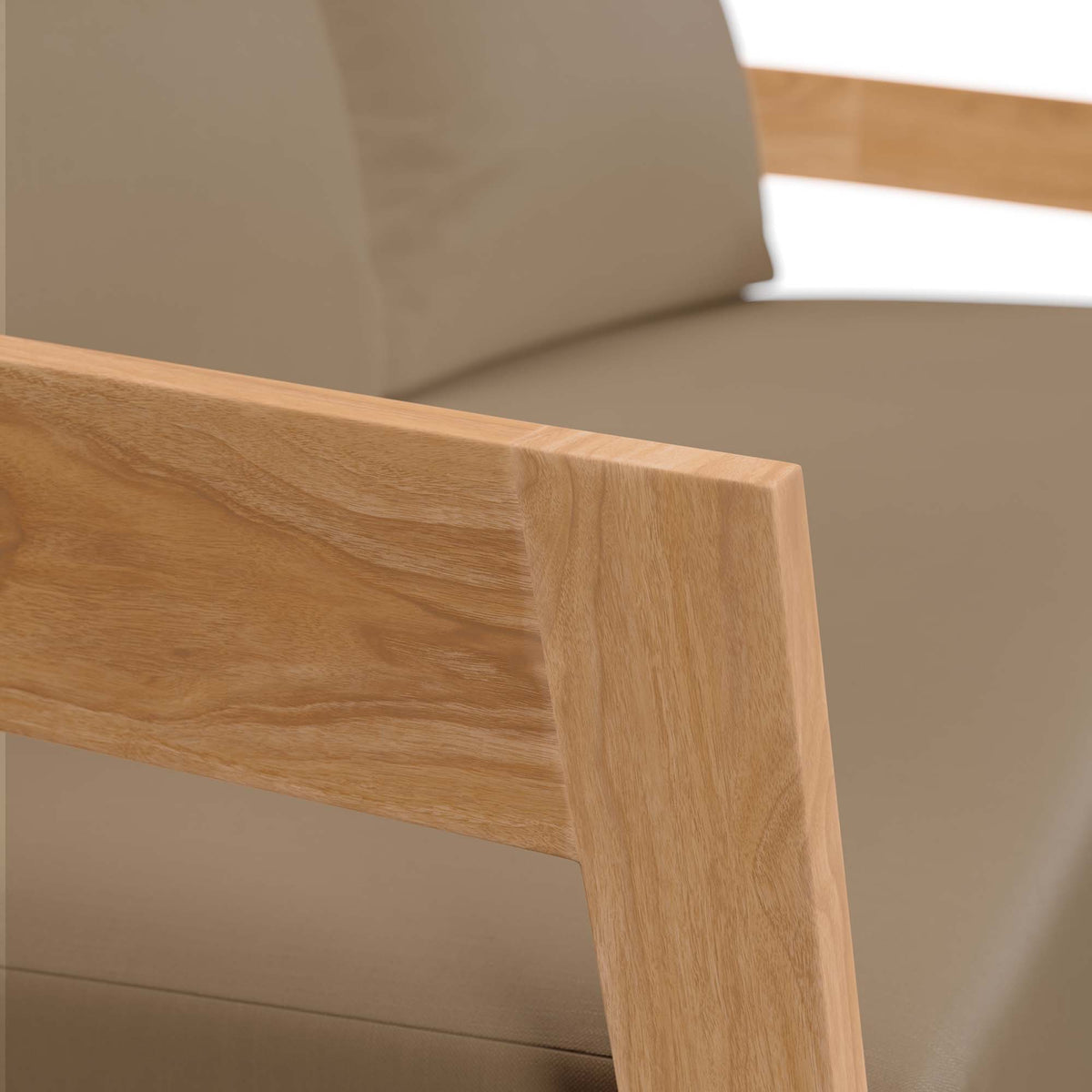 Brisbane Teak Wood Outdoor Patio Loveseat - Natural Light Brown
