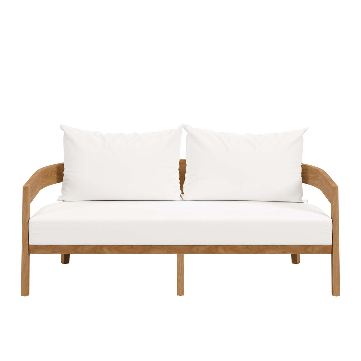 Brisbane Teak Wood Outdoor Patio Loveseat - Natural White