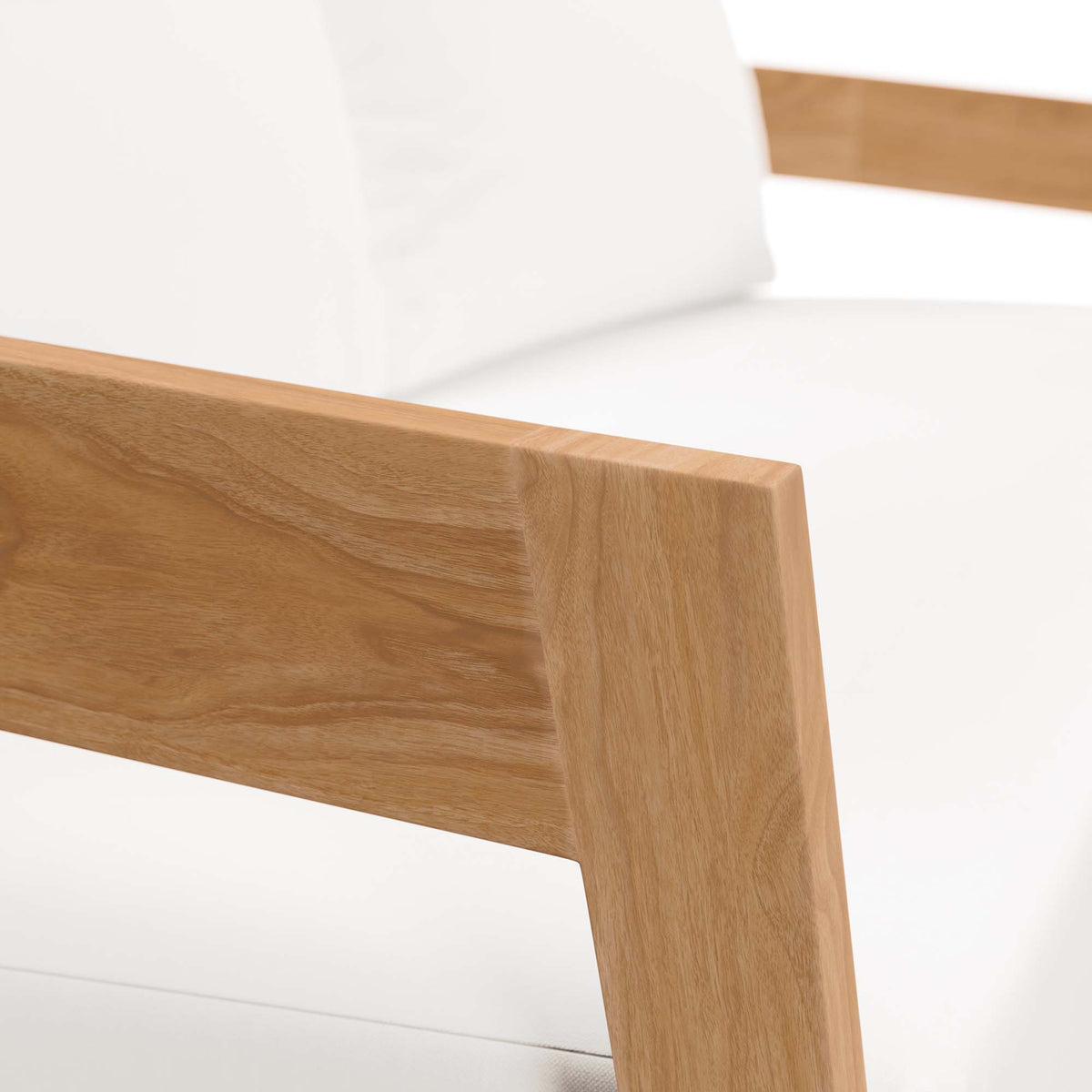 Brisbane Teak Wood Outdoor Patio Loveseat - Natural White