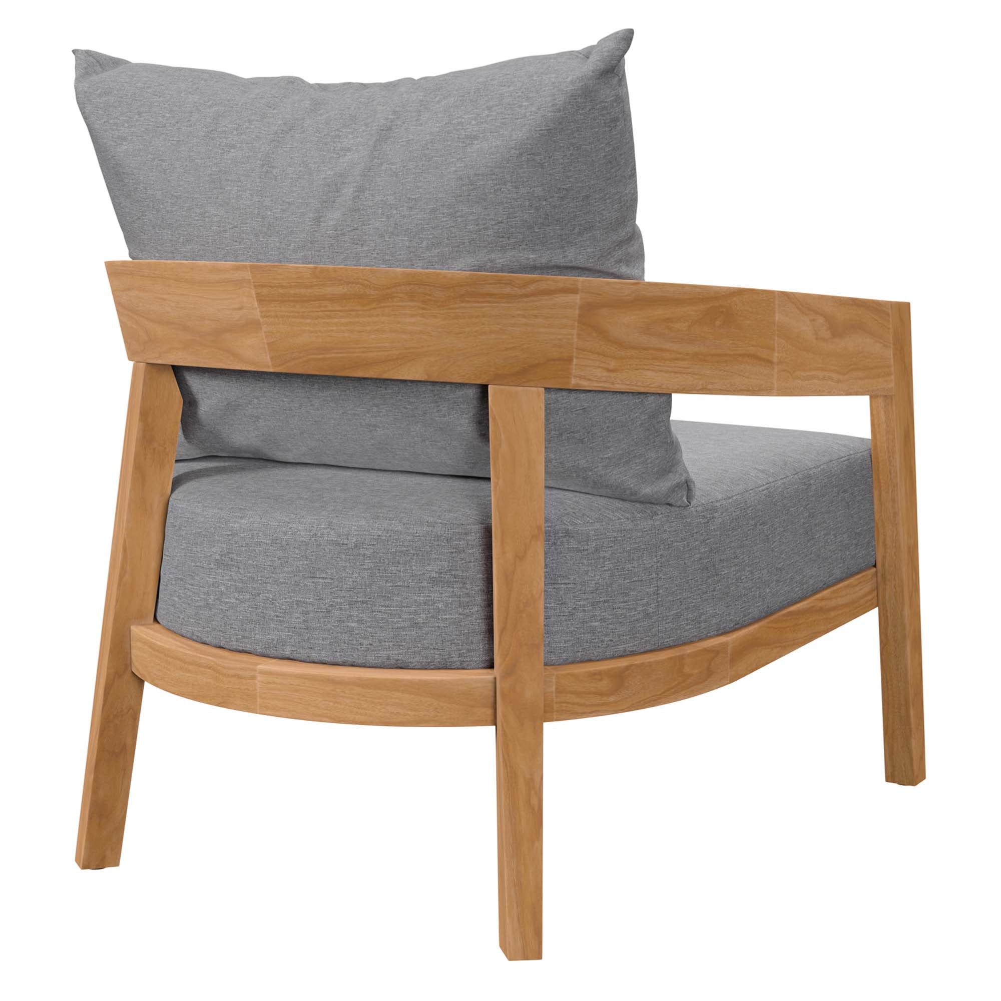 Brisbane Teak Wood Outdoor Patio Armchair - Natural Gray