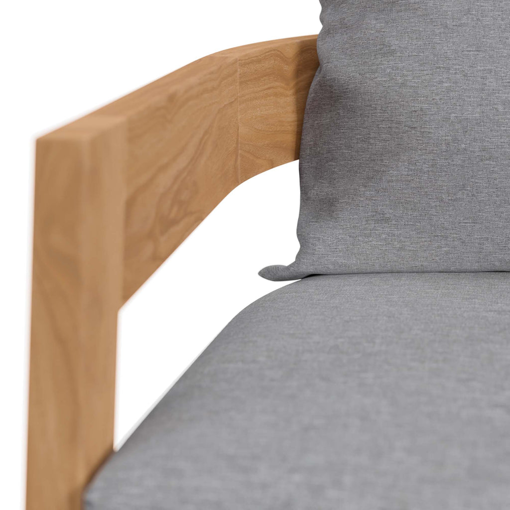 Brisbane Teak Wood Outdoor Patio Armchair - Natural Gray