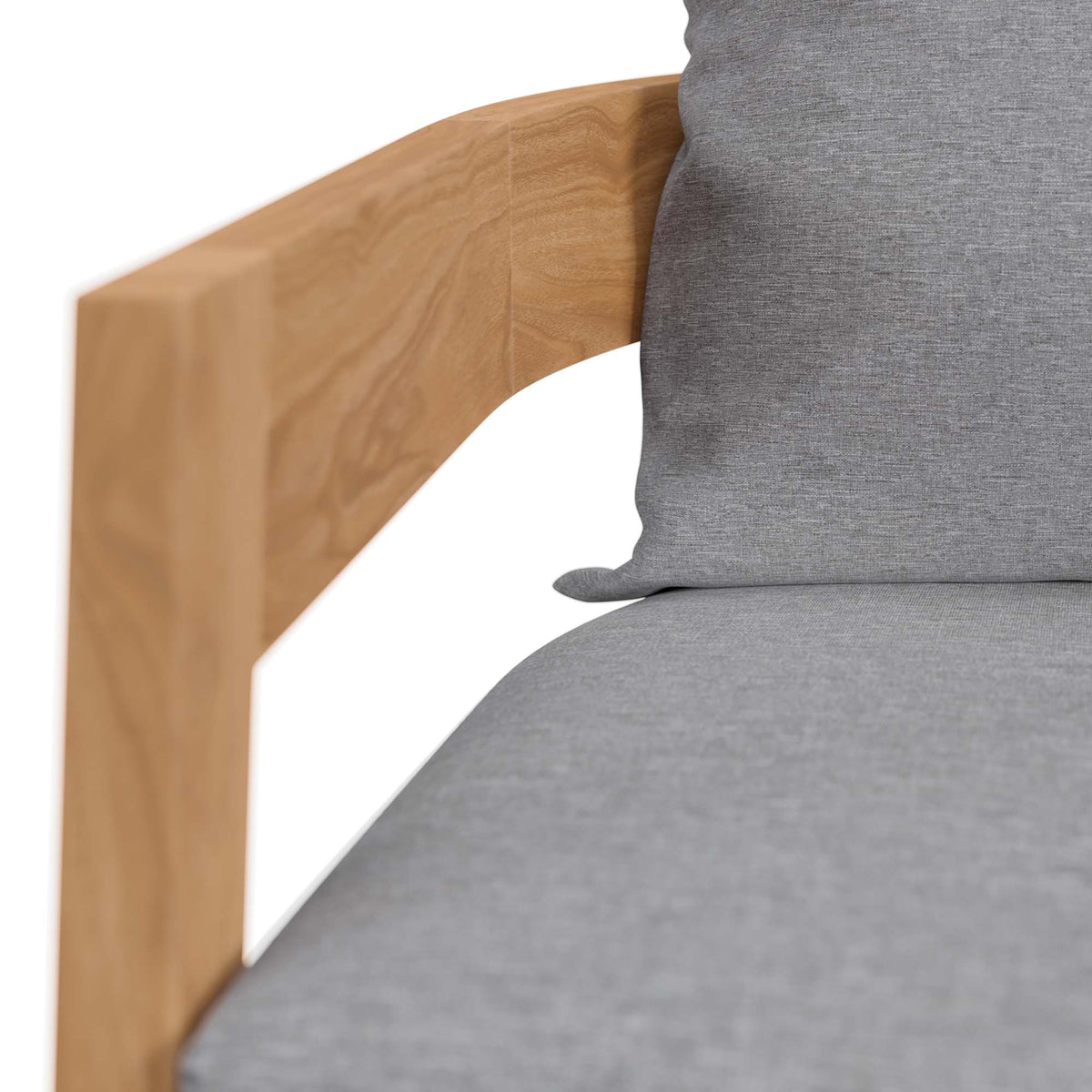 Brisbane Teak Wood Outdoor Patio Armchair - Natural Gray