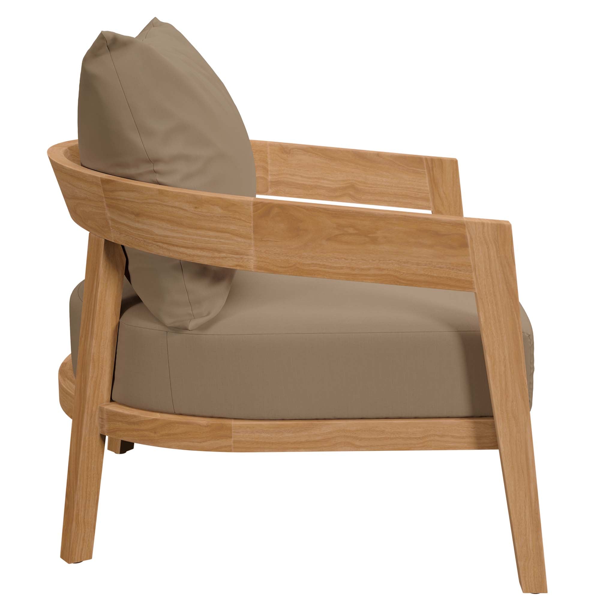 Brisbane Teak Wood Outdoor Patio Armchair - Natural Light Brown