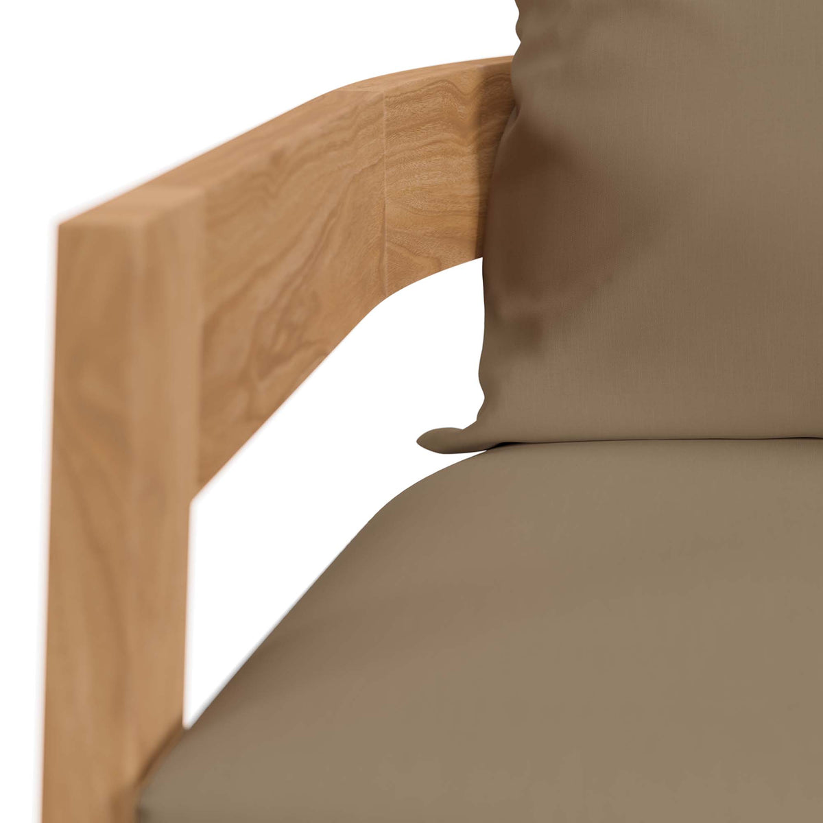 Brisbane Teak Wood Outdoor Patio Armchair - Natural Light Brown