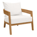 Brisbane Teak Wood Outdoor Patio Armchair - Natural White