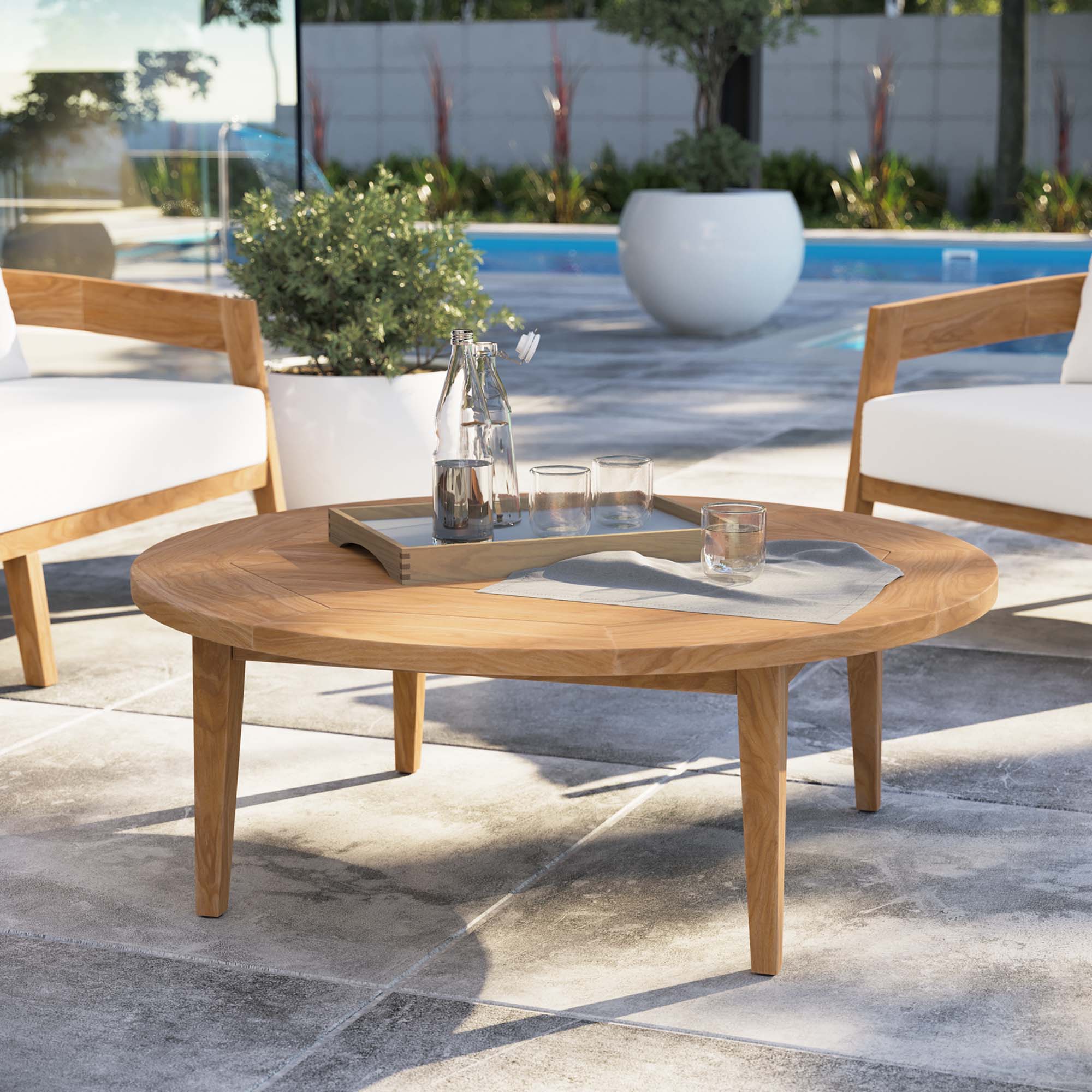 Brisbane Teak Wood Outdoor Patio Coffee Table - Natural