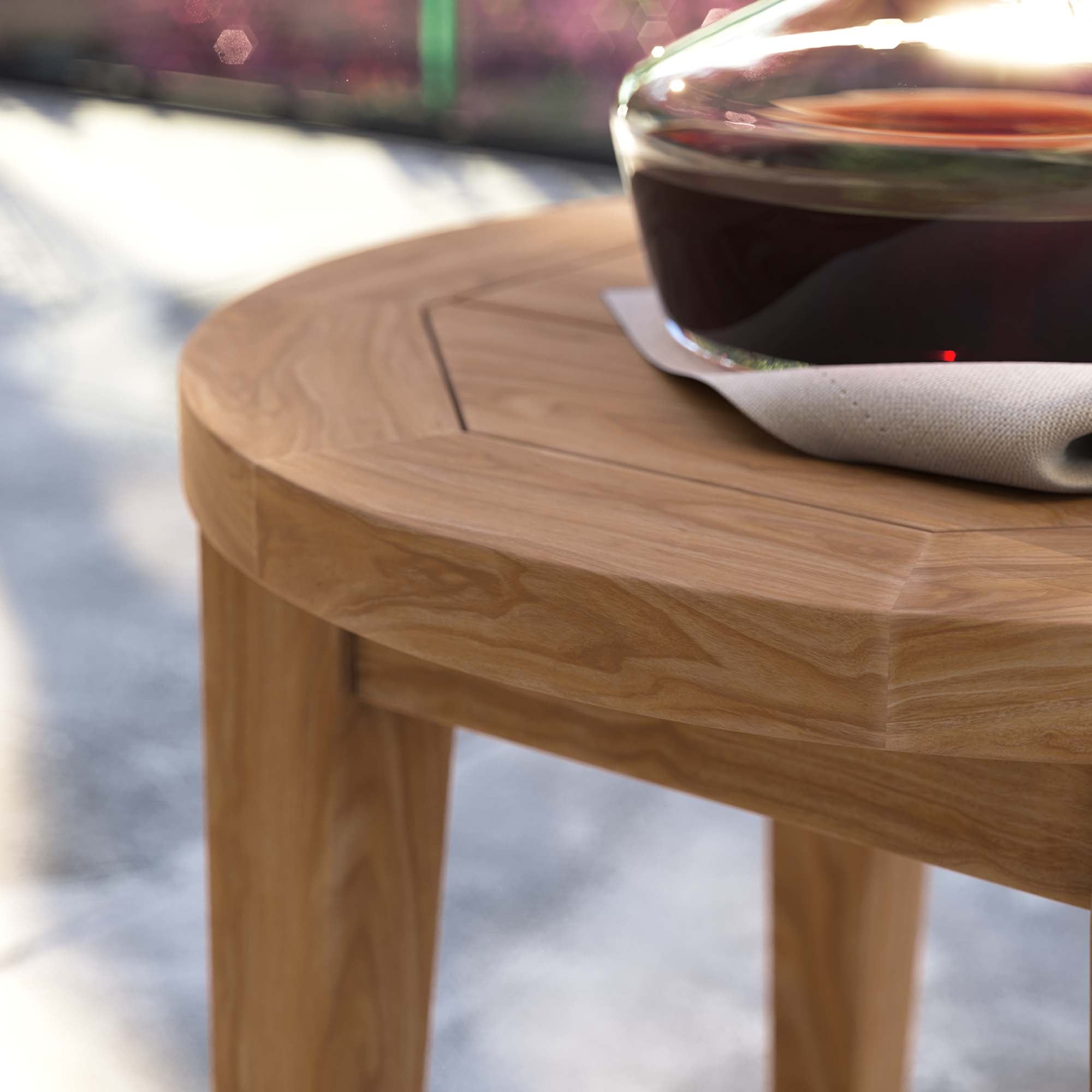 Brisbane Teak Wood Outdoor Patio Side Table - Natural