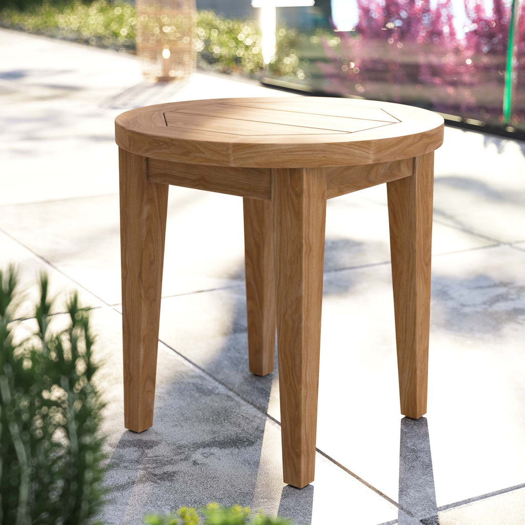 Brisbane Teak Wood Outdoor Patio Side Table - Natural