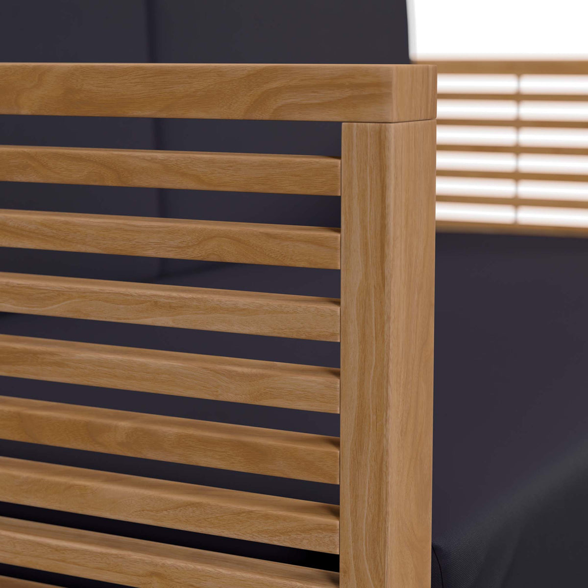 Carlsbad Teak Wood Outdoor Patio Loveseat - Natural Navy