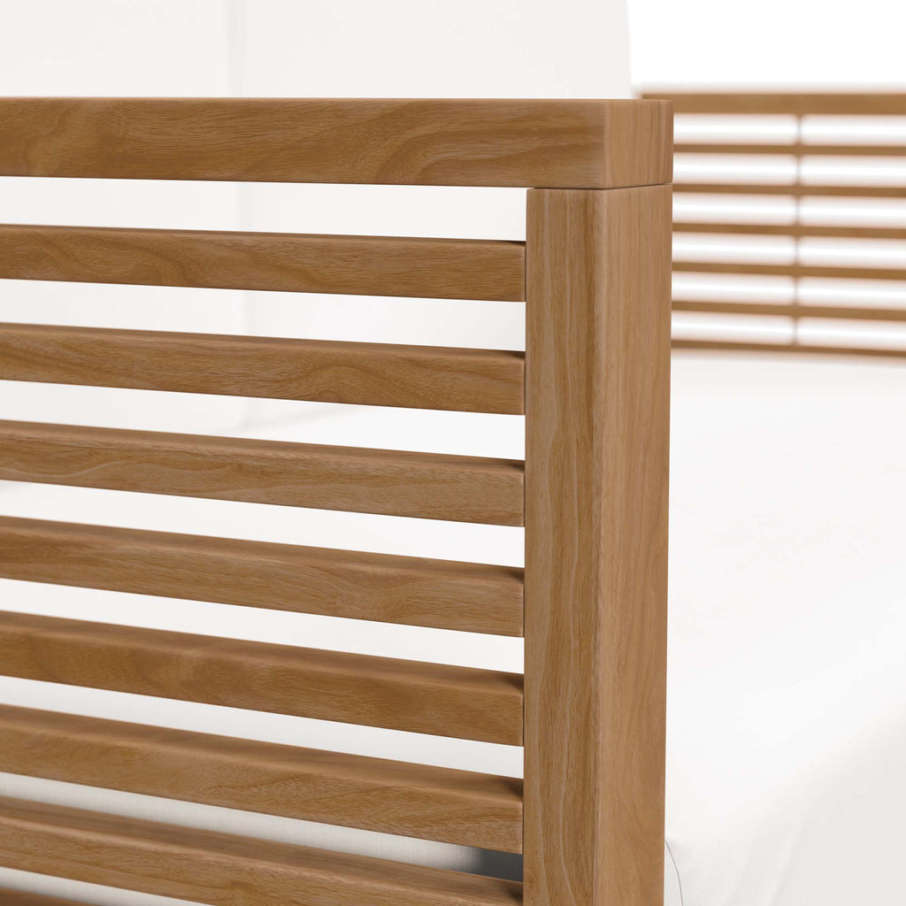 Carlsbad Teak Wood Outdoor Patio Loveseat - Natural White