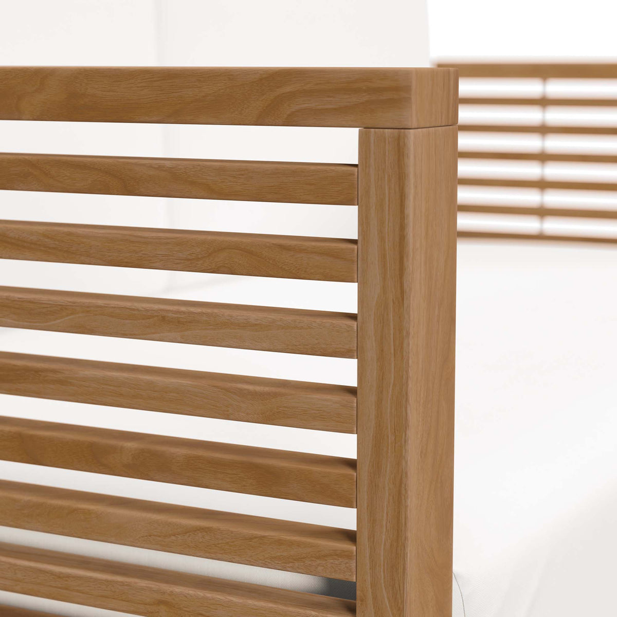 Carlsbad Teak Wood Outdoor Patio Loveseat - Natural White