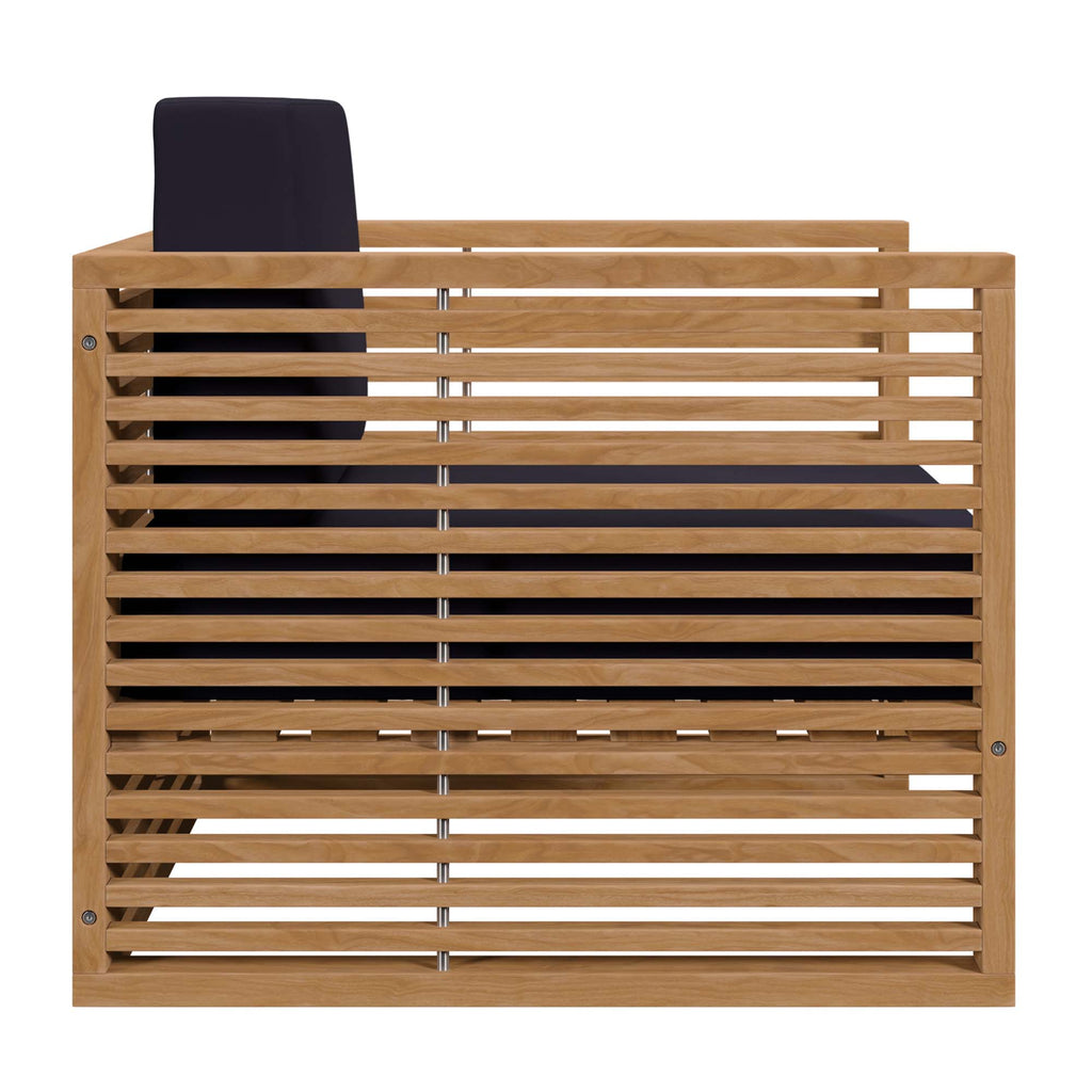 Carlsbad Teak Wood Outdoor Patio Armchair - Natural Navy