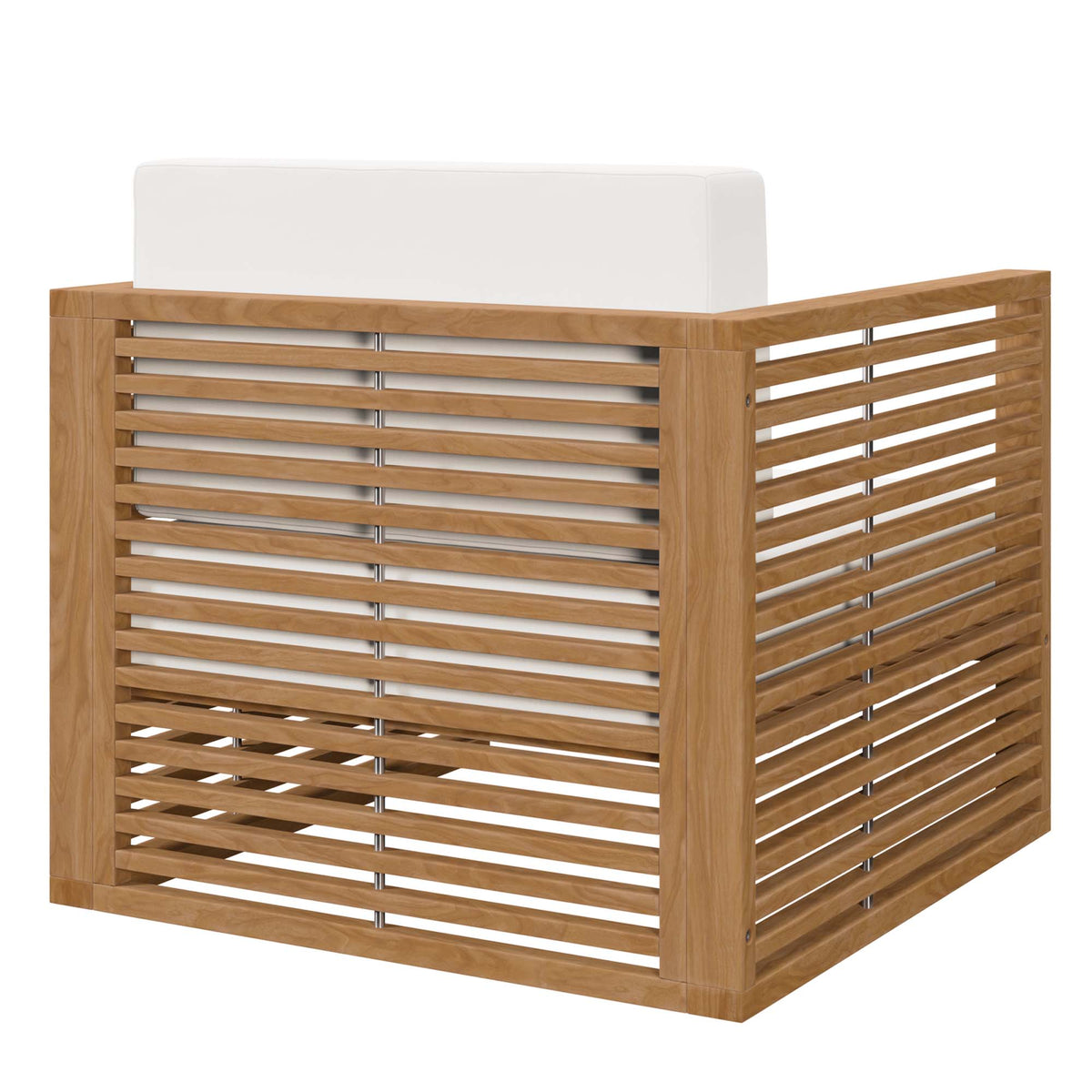 Carlsbad Teak Wood Outdoor Patio Armchair - Natural White