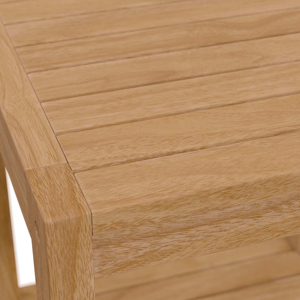 Carlsbad Teak Wood Outdoor Patio Side Table - Natural