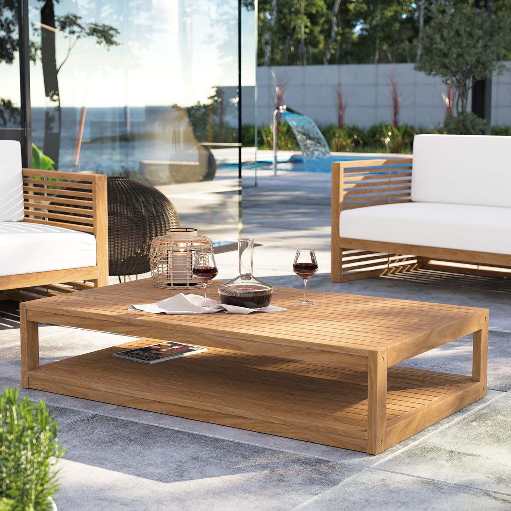 Carlsbad Teak Wood Outdoor Patio Coffee Table - Natural